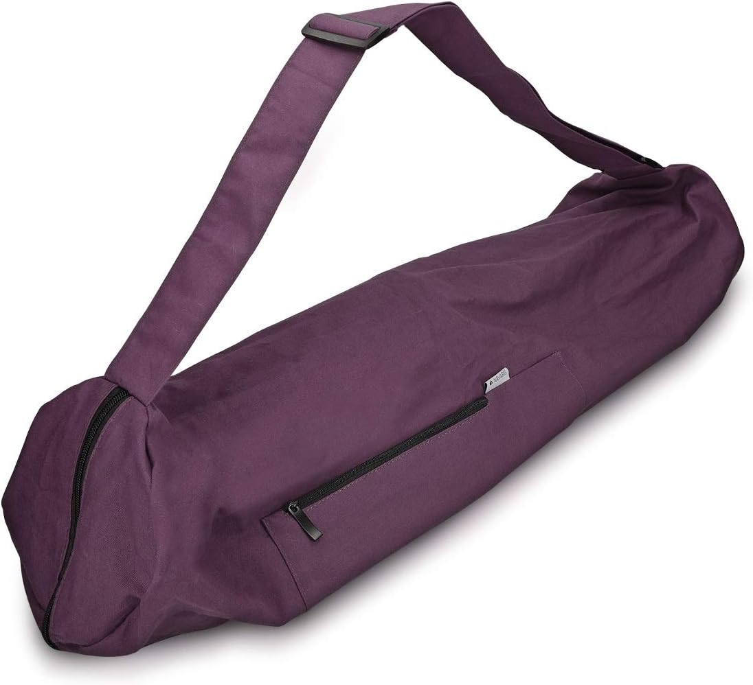 Navaris Yoga Mat Bag with Zipper - Τσάντα Μεταφοράς Στρώματος Γυμναστικής / Yoga με Φερμουάρ & Ιμάντα Ώμου - 72 x 29 cm - Purple