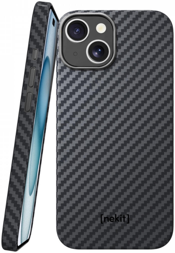 Nekit Fiber - Σκληρή MagSafe Θήκη Aramid Fiber - Apple iPhone 15 - 1mm - 1500D Kevlar - Black