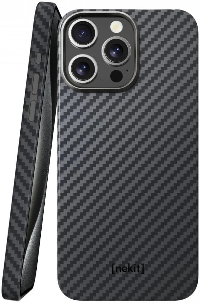 Θήκη Apple iPhone 15 Pro Max - Nekit Fiber - Σκληρή Aramid Fiber με MagSafe - 1mm - 1500D Kevlar - Black