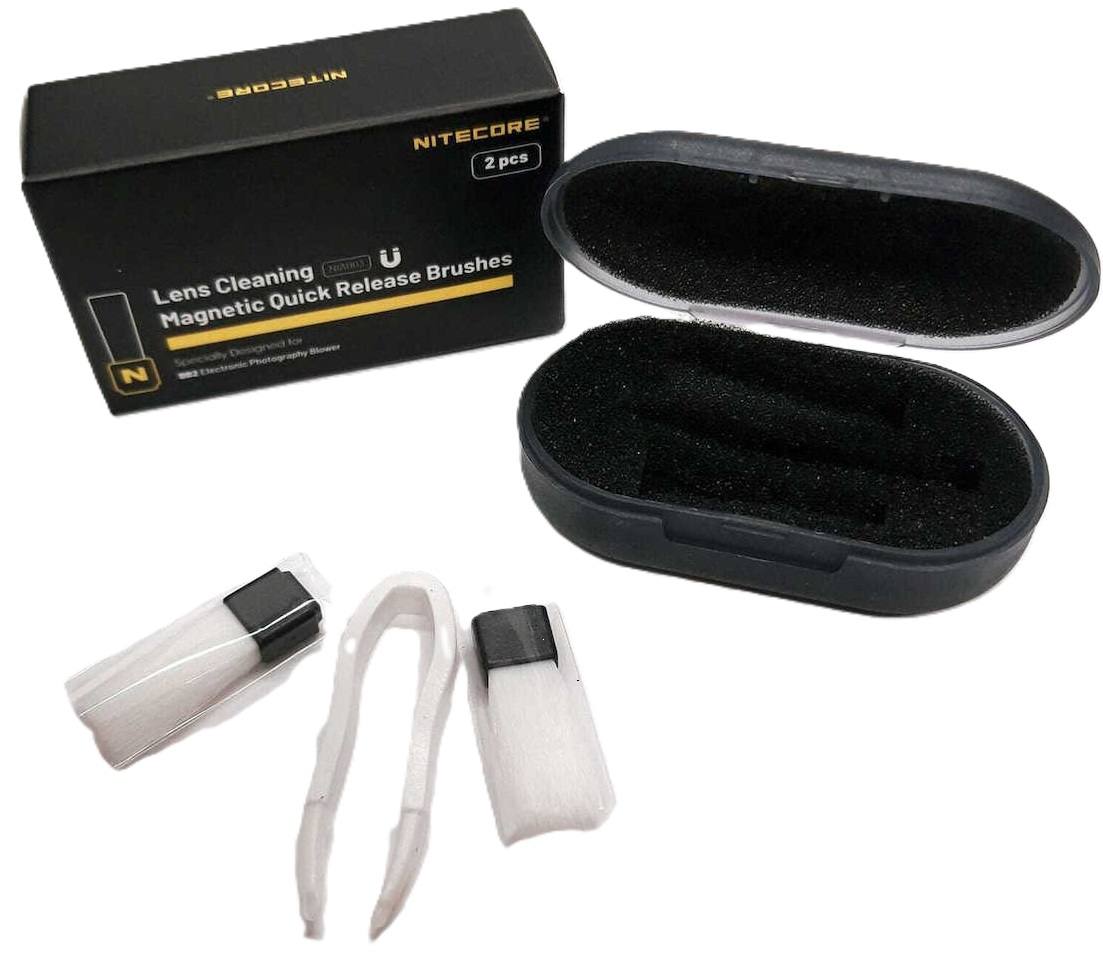 Nitecore NIA003 Lens Cleaning Magnetic Quick Release Brushes - Σετ με 2 Βουρτσάκια για Καθαρισμό Συσκευών / Φακών Φωτογραφικών Μηχανών - White
