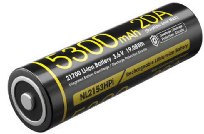 Nitecore NL2153HPi - Επαναφορτιζόμενη Μπαταρία 21700 Li-ion για Φακό P20ix - 5300mAh - HPi - 3.6V