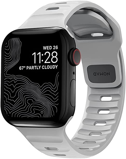 Nomad Αδιάβροχο Λουράκι Σιλικόνης Sport Band - Apple Watch Ultra/SE/11/10/9/8/7/6/5/4 (49/46/45/44mm) - Lunar Gray