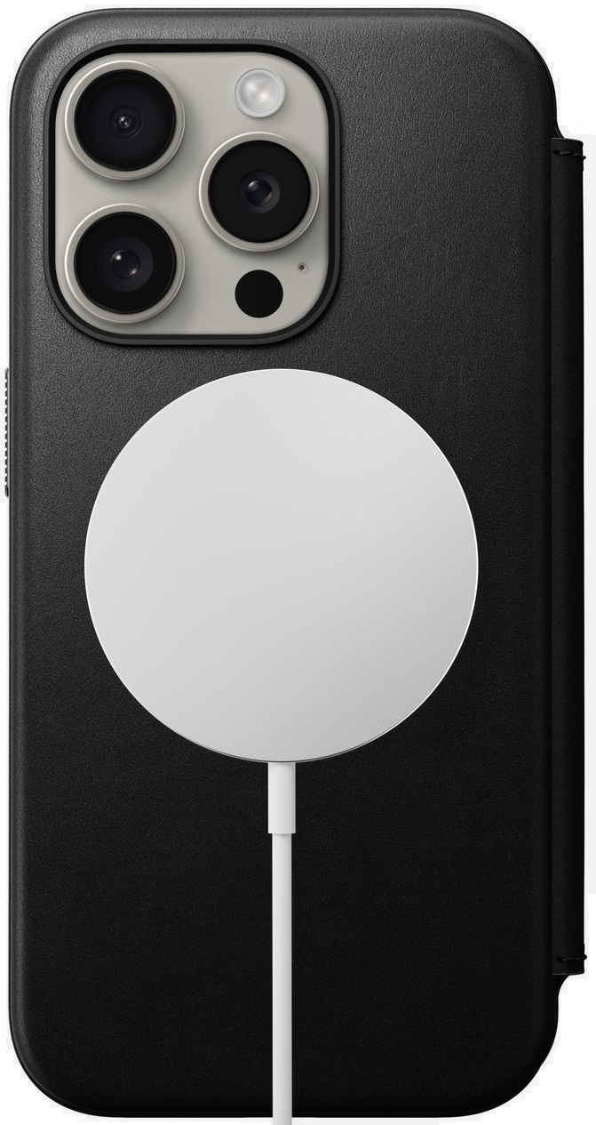 Nomad Modern Leather Folio - MagSafe Δερμάτινη Θήκη - Πορτοφόλι Apple iPhone 15 Pro - Black