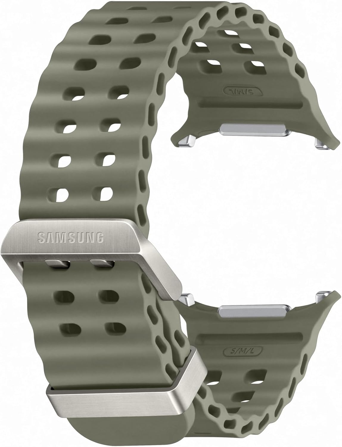 Αδιάβροχο Λουράκι από Καουτσούκ HNBR Rubber με Κούμπωμα από Τιτάνιο - Samsung Galaxy Watch Ultra 47mm - Official Samsung Marine Band - Green