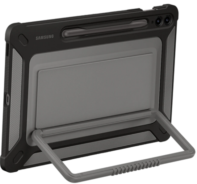 Official Samsung Outdoor Cover - Ανθεκτική Σκληρή Θήκη με Λαβή Μεταφοράς & Υποδοχή S-Pen - Samsung Galaxy Tab S9 FE Plus 12.4" - Black (EF-RX610CBEGWW)