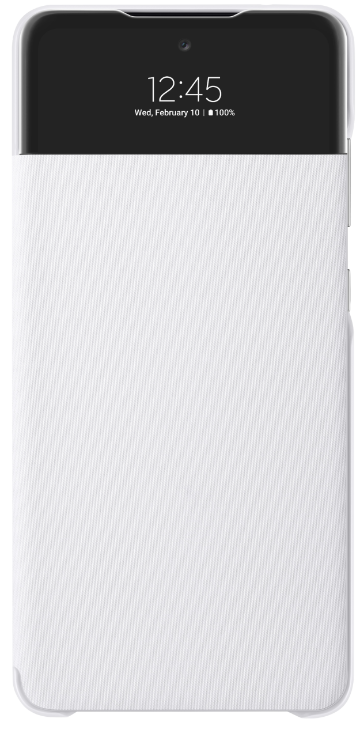 Official Samsung S View Wallet Cover - Θήκη Flip με Ενεργό Πορτάκι - Samsung Galaxy A72 - White (EF-EA725PWEGEE)
