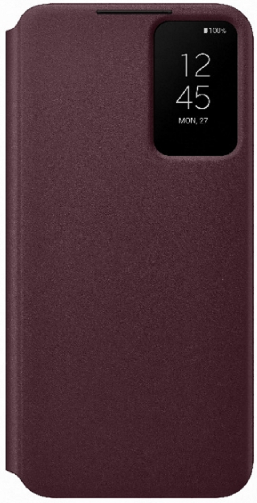 Official Samsung Smart Clear View Cover - Θήκη Flip με Ενεργό Πορτάκι Samsung Galaxy S22 Plus 5G - Burgundy (EF-ZS906CEEGEE)