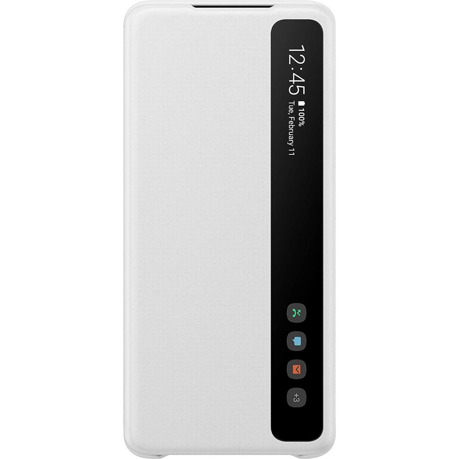 Open Box Grade P Official Samsung Smart Clear View Cover Θήκη Flip με Ενεργό Πορτάκι Samsung Galaxy S20 Plus White