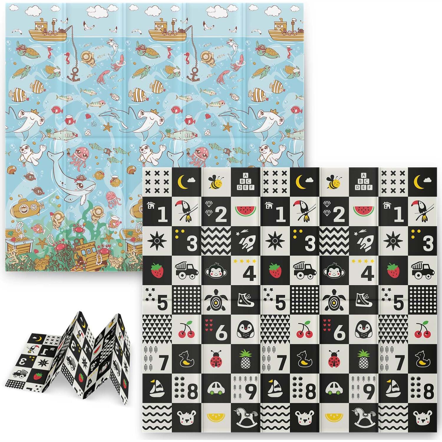 Παιδικό / Βρεφικό Χαλάκι Nukido NK-340 Αντιολισθητικό για Δραστηριότητες 200 x 180 x 1cm Ocean / Numbers