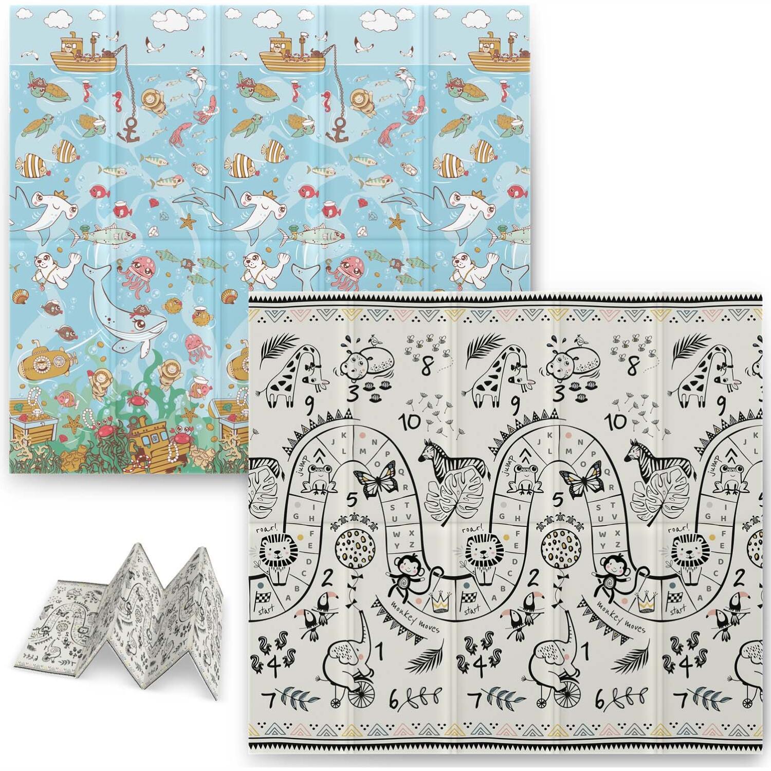 Παιδικό / Βρεφικό Χαλάκι Nukido NK-340 Αντιολισθητικό για Δραστηριότητες 200 x 180 x 1cm Ocean / Safari