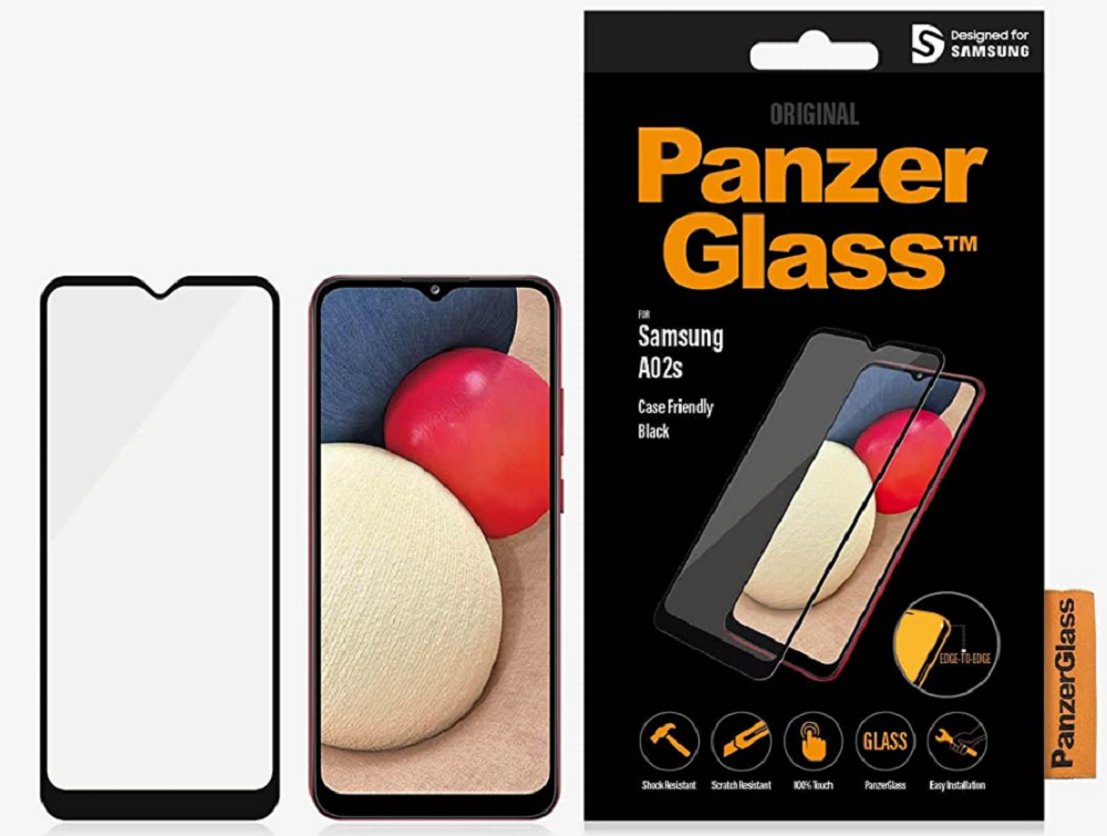 PanzerGlass Tempered Glass Case Friendly - Fullface Αντιχαρακτικό Γυαλί Οθόνης - Samsung Galaxy A02s - Black (5711724072628)