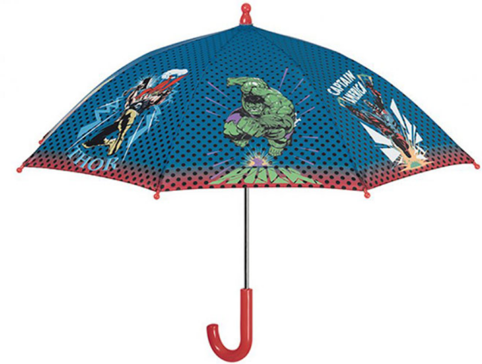Perletti Marvel - Παιδική Αντιανεμική Ομπρέλα με Χειροκίνητο Άνοιγμα & Μπαστούνι - Avengers