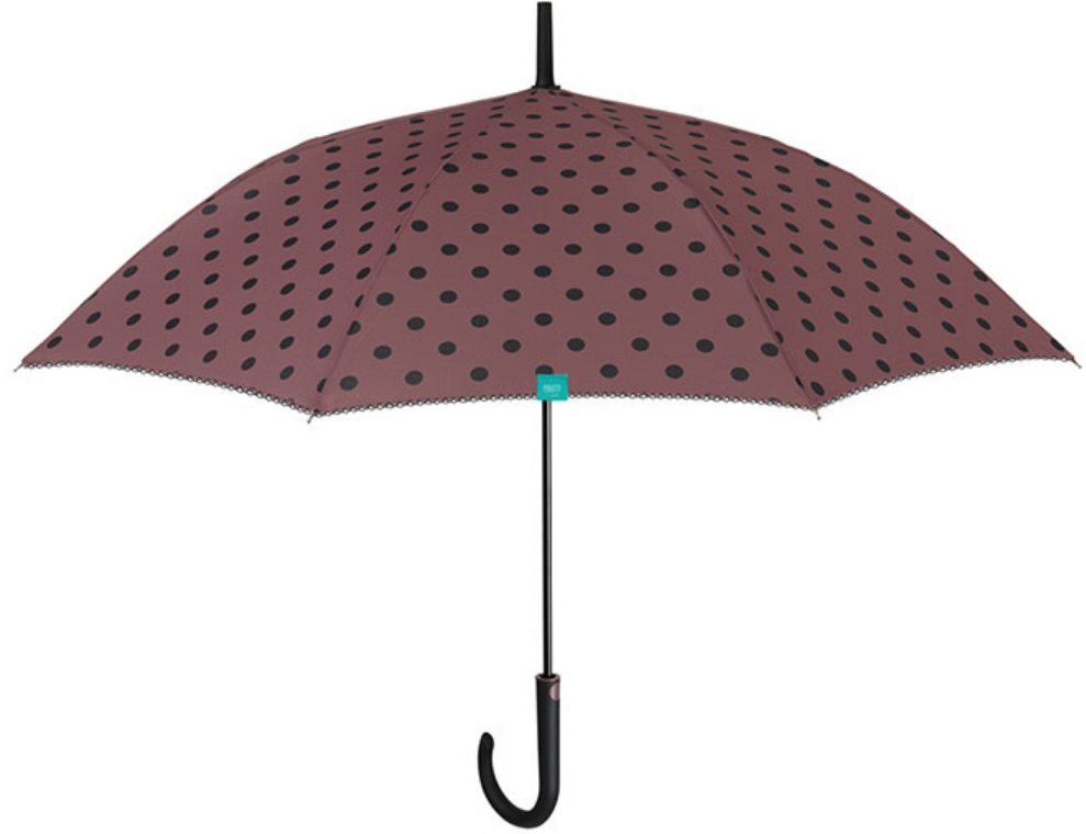 Perletti Time - Γυναικεία Αντιανεμική Ομπρέλα με Αυτόματο Άνοιγμα & Μπαστούνι - 102cm - Dusty Purple