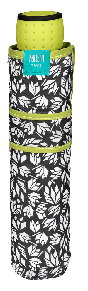 Perletti Time - Mini Γυναικεία Αντιανεμική Ομπρέλα με Χειροκίνητο Άνοιγμα 96cm - Origami Green 