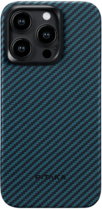 Pitaka MagEZ Case 4 - MagSafe Θήκη Aramid Fiber Body Apple iPhone 15 Pro - 1.15mm - 1500D - Black / Blue / Twill