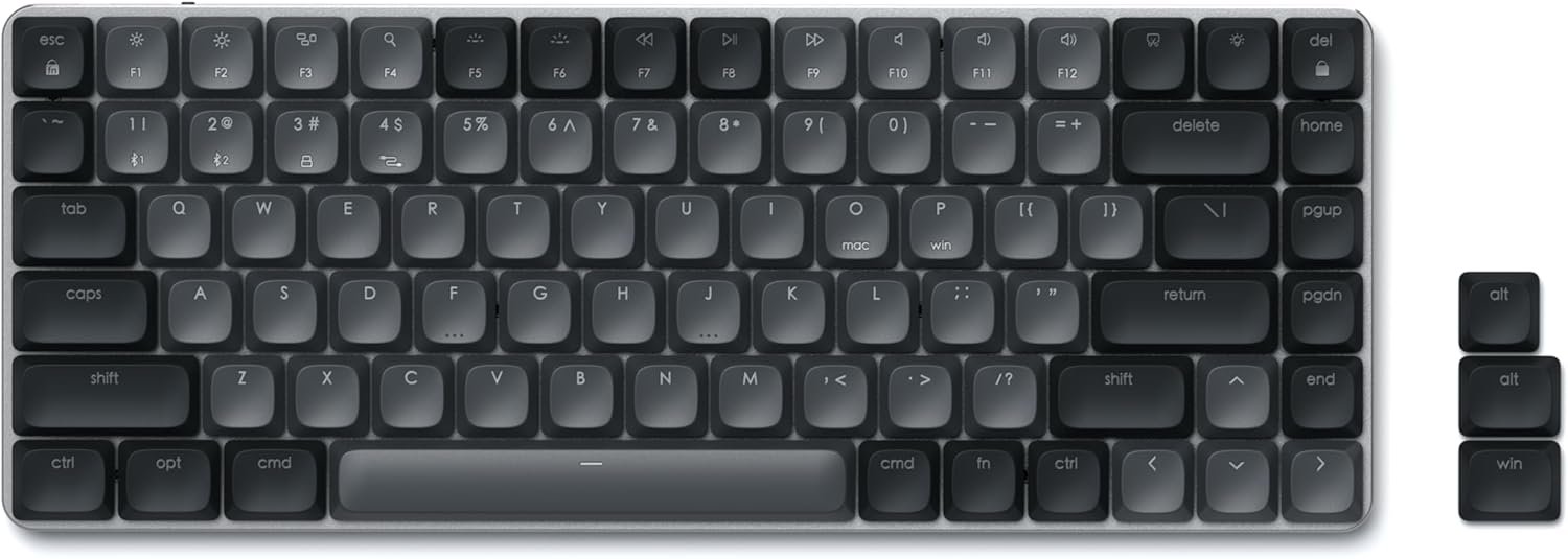 Πληκτρολόγιο Satechi SM1 Slim Mechanical Backlit Bluetooth Keyboard Ασύρματο Μηχανικό με Οπίσθιο Φωτισμό & Brown Διακόπτες Αγγλικό US Dark