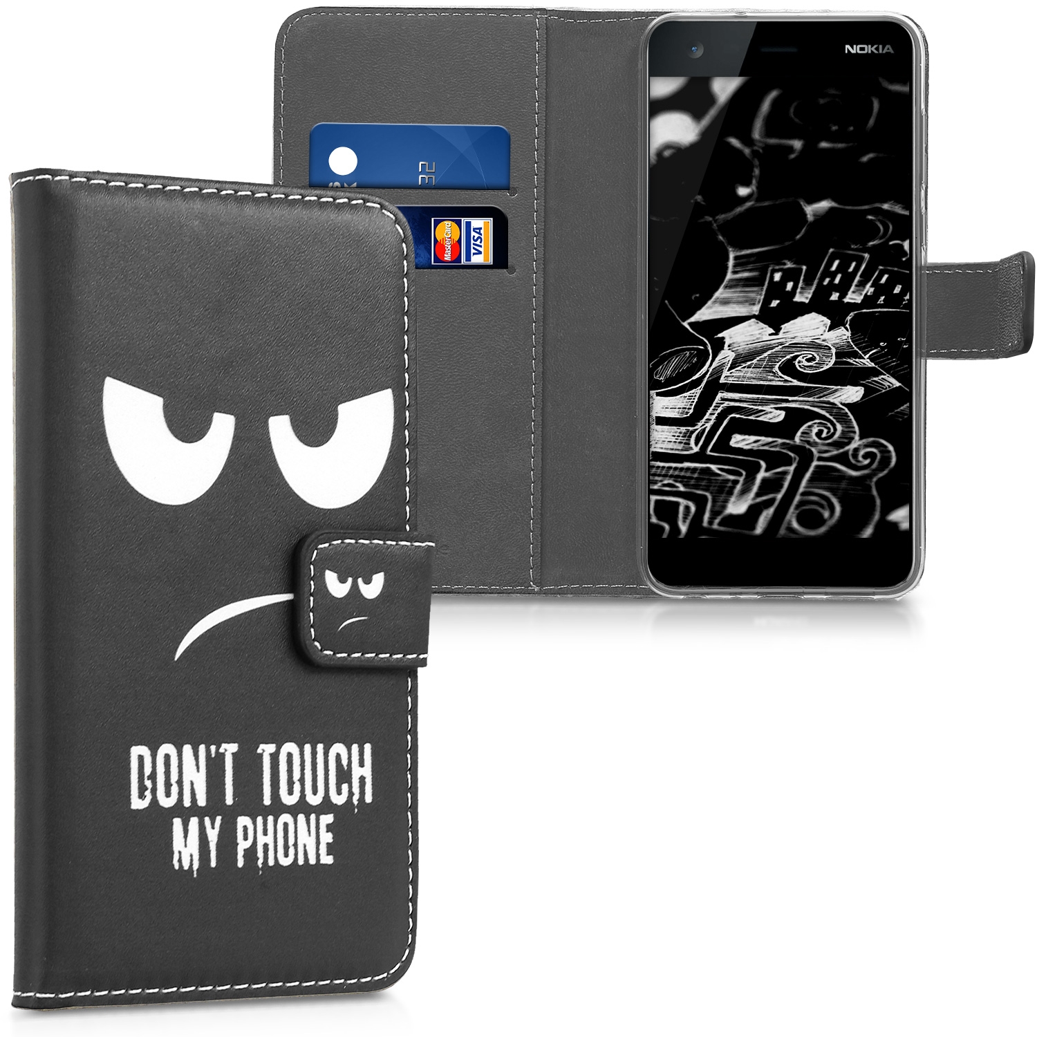 KW Θήκη - Πορτοφόλι Nokia 2 - Don't Touch My Phone