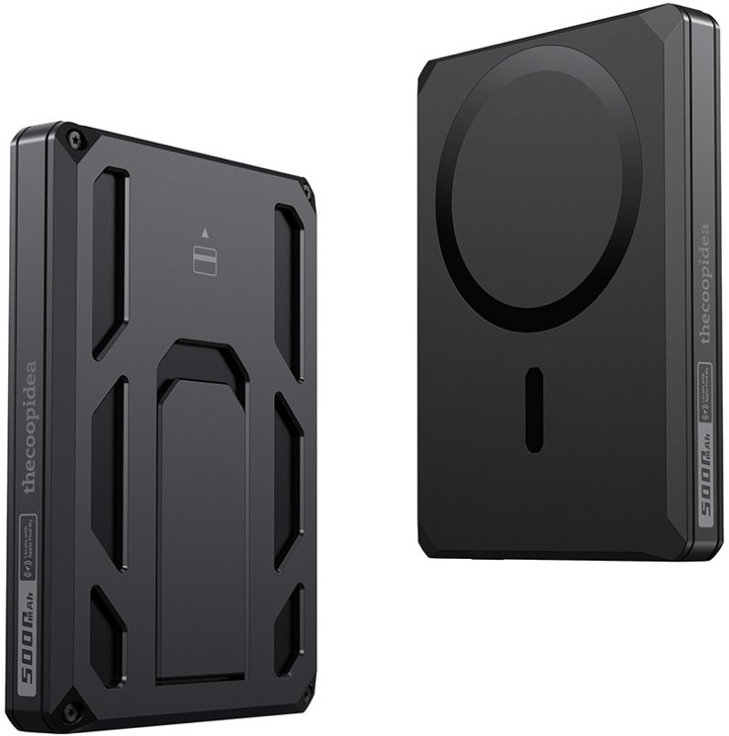 PowerBank Veger X5 6 in 1 W0582 με Ασύρματη Φόρτιση MagSafe 15W / RFID Πορτοφόλι MagSafe & KickStand 1 x Type-C 20W 5.000mAh Black