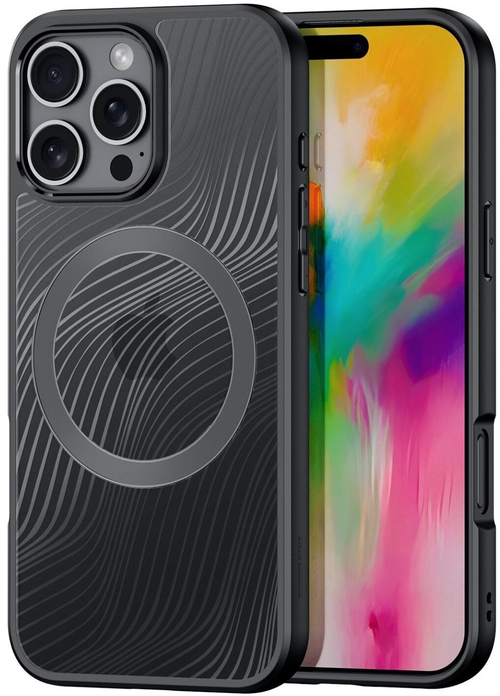 Premium Ημιδιάφανη MagSafe Σκληρή Θήκη - Apple iPhone 16 Pro - DuxDucis Aimo MagSafe Series - Black