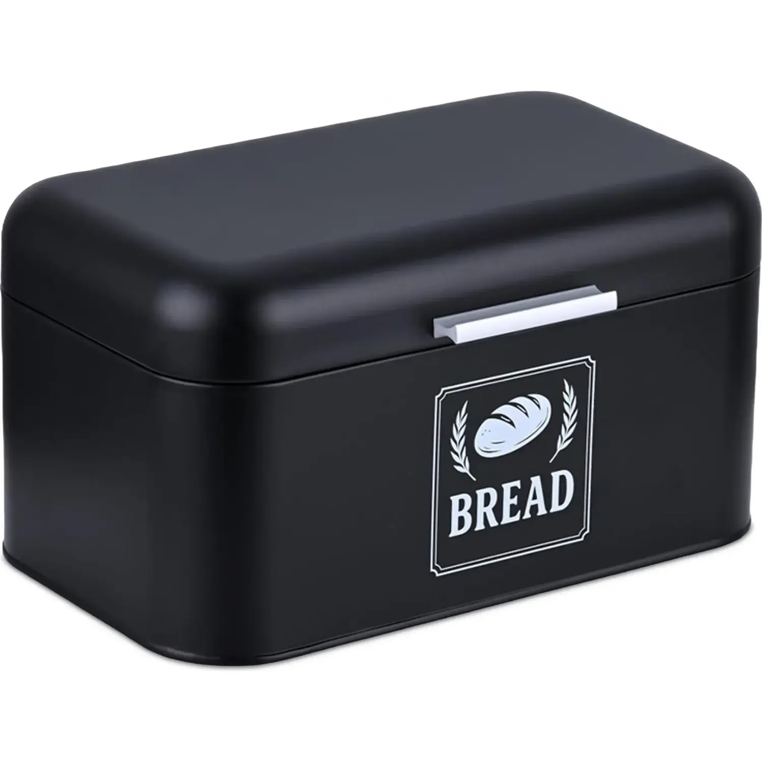 Ψωμιέρα Relaxdays Retro Bread Box with Lid & Handle L Μεταλλική με Καπάκι 16.5 x 30 x 19 cm - Black (10051591_147)