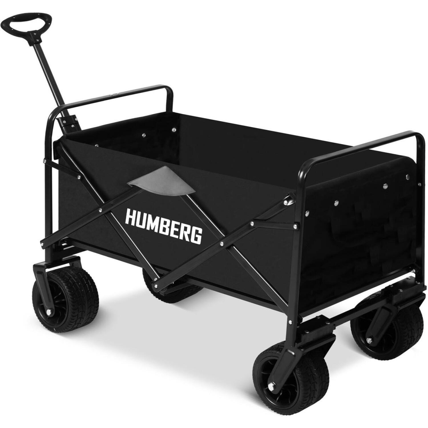 Πτυσσόμενο Καρότσι Μεταφοράς Humberg HM-512 100L με Ρόδες για Κήπο / Camping και Ψώνια Black