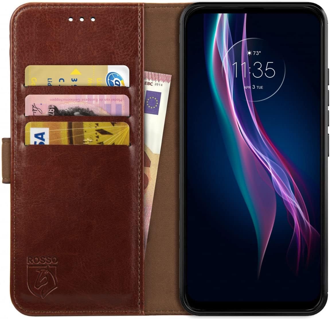 PU Θήκη Πορτοφόλι - Motorola One Fusion Plus - Rosso Element - Brown