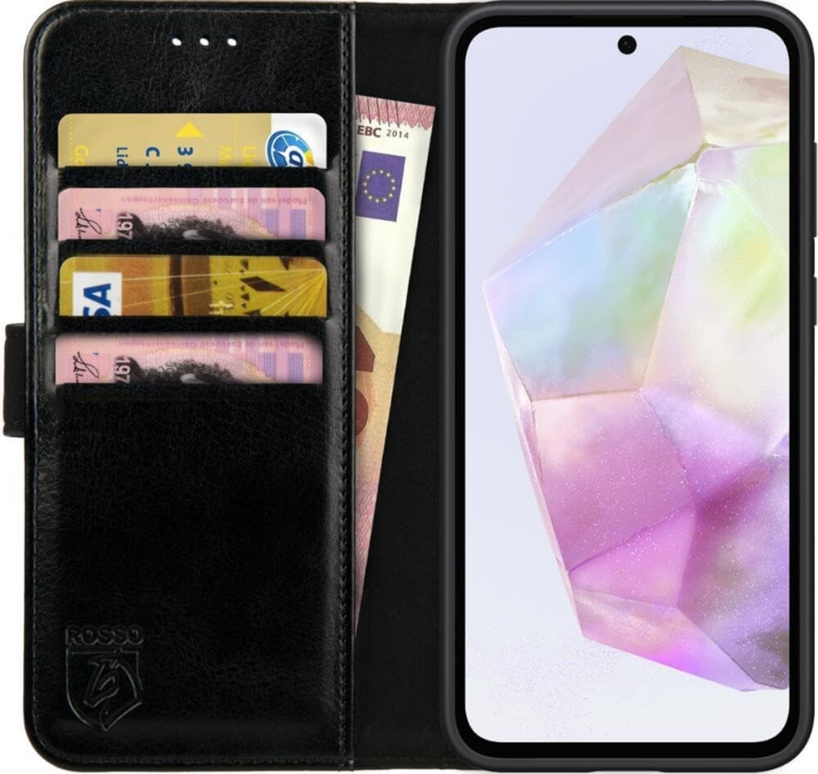 PU Θήκη Πορτοφόλι - Samsung Galaxy A35 - Rosso Element - Black