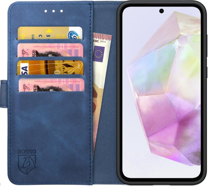 PU Θήκη Πορτοφόλι - Samsung Galaxy A35 - Rosso Element - Blue
