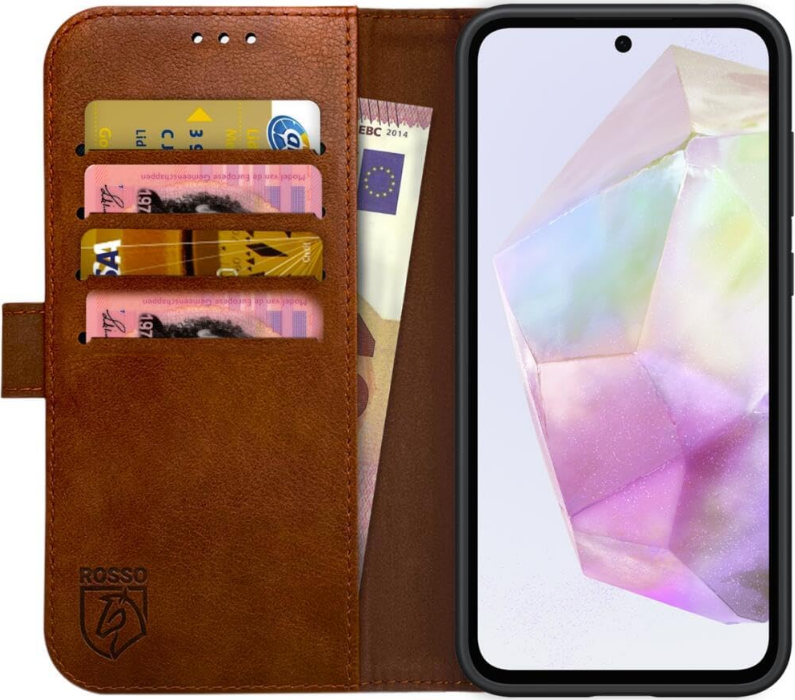 PU Θήκη Πορτοφόλι - Samsung Galaxy A35 - Rosso Element - Brown