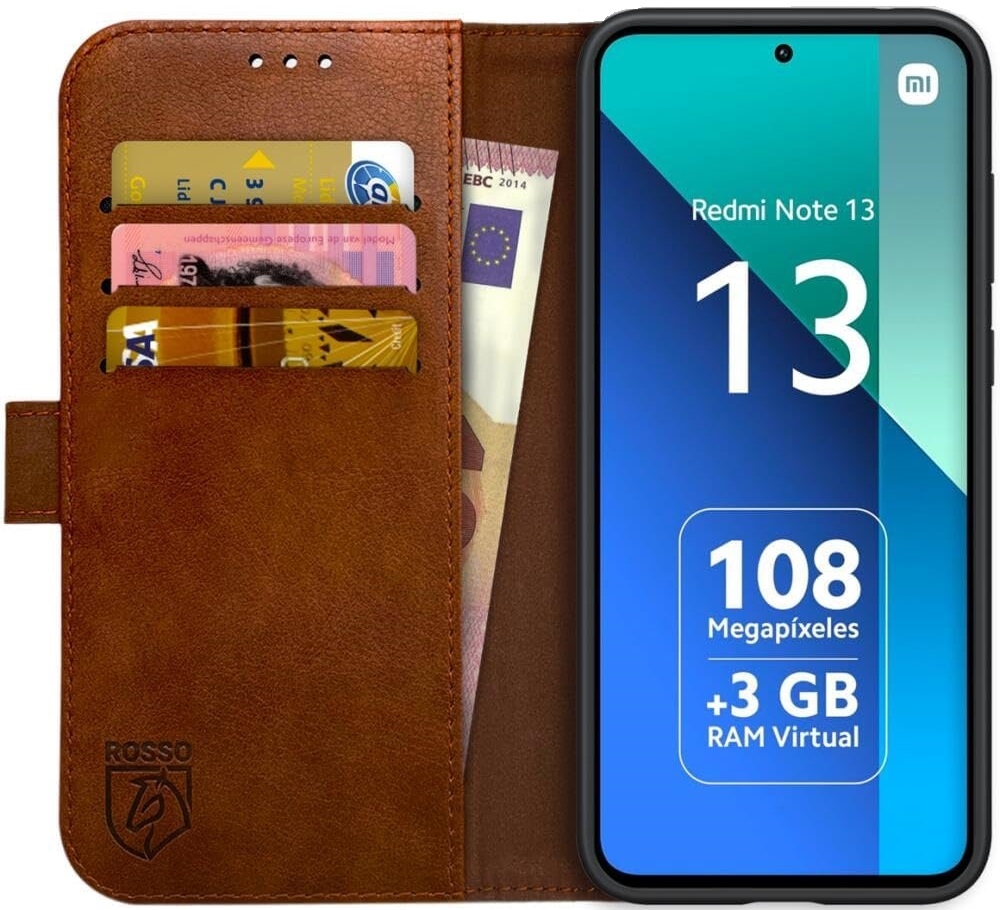 PU Θήκη Πορτοφόλι - Xiaomi Redmi Note 13 5G - Rosso Element - Brown