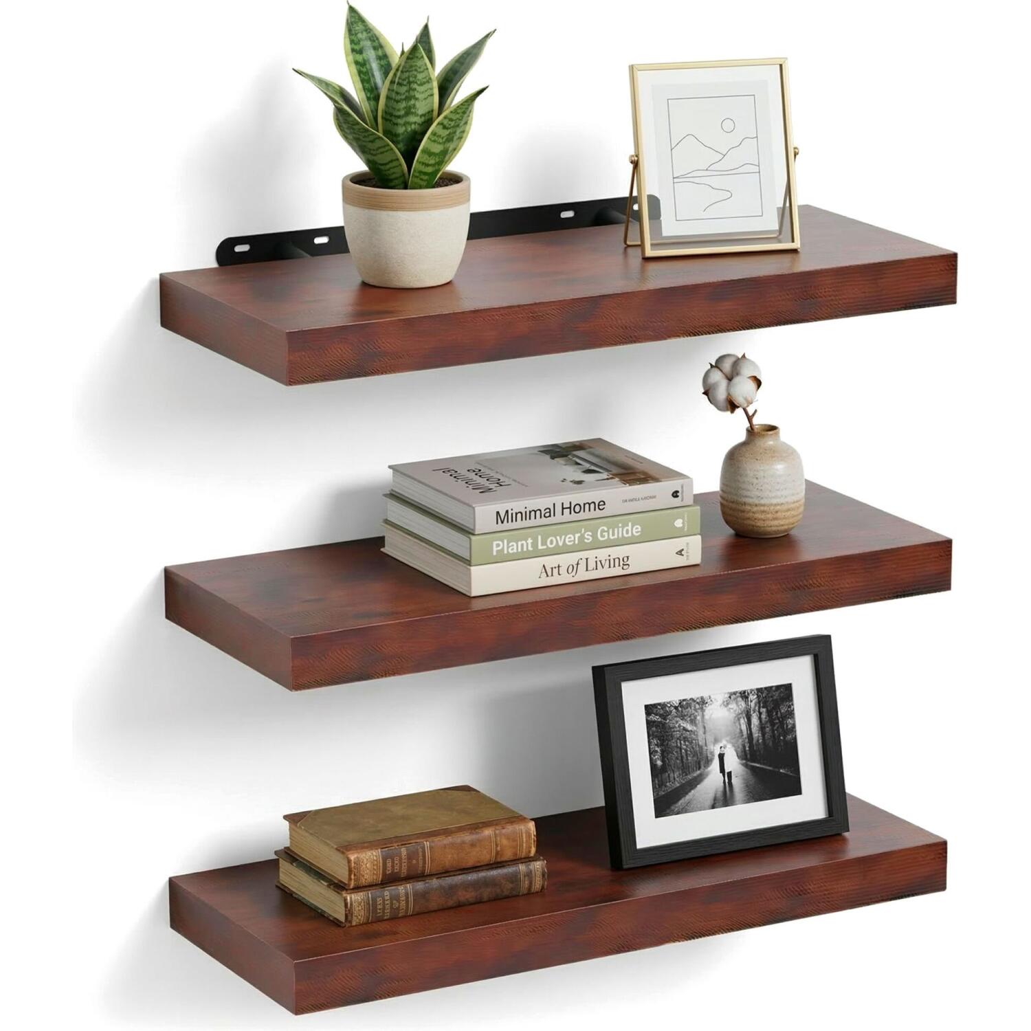Ράφια Τοίχου Relaxdays 3 x Wall Shelves για Διακοσμητικά / Βιβλία / Μπαχαρικά 3 Τεμάχια 40cm - Industrial (10052695_8410)