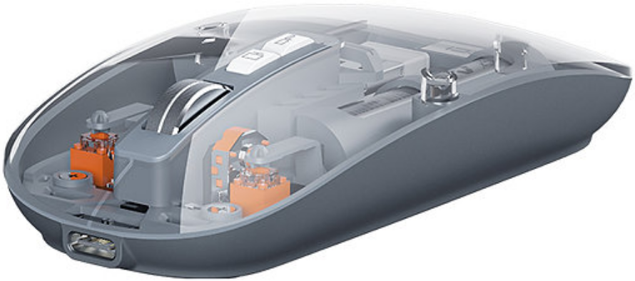 Recci RCS-M01 Space Capsule Multimode Wireless Mouse - Ασύρματο Διάφανο Ποντίκι - Grey