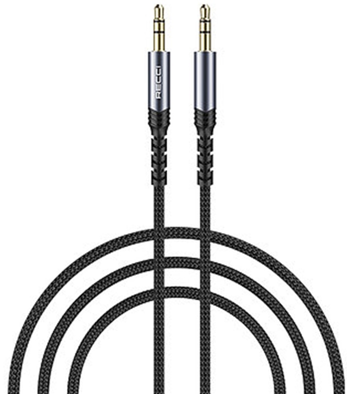 Recci RDS-A28 Audio Cable - Καλώδιο Ήχου AUX Mini Jack 3.5mm (Male) σε AUX Mini Jack 3.5mm (Male) - 120cm - Black (6955482525005)