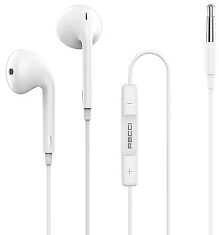 Recci REP-L07 - Ενσύρματα Handsfree Ακουστικά με 3.5mm Jack - White