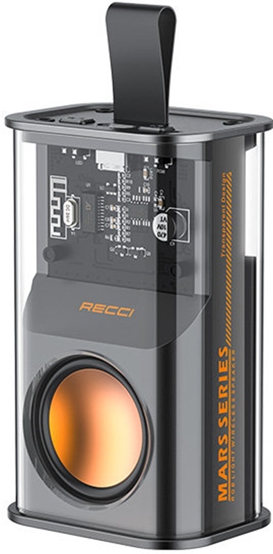 Recci RSK-W30 Mars Series - Ασύρματo Φορητό Ηχείο Bluetooth με RGB Φωτισμό - Black