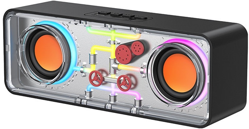 Recci RSK-W38 Space Station - Ασύρματo Φορητό Ηχείο Bluetooth με RGB Φωτισμό - Black