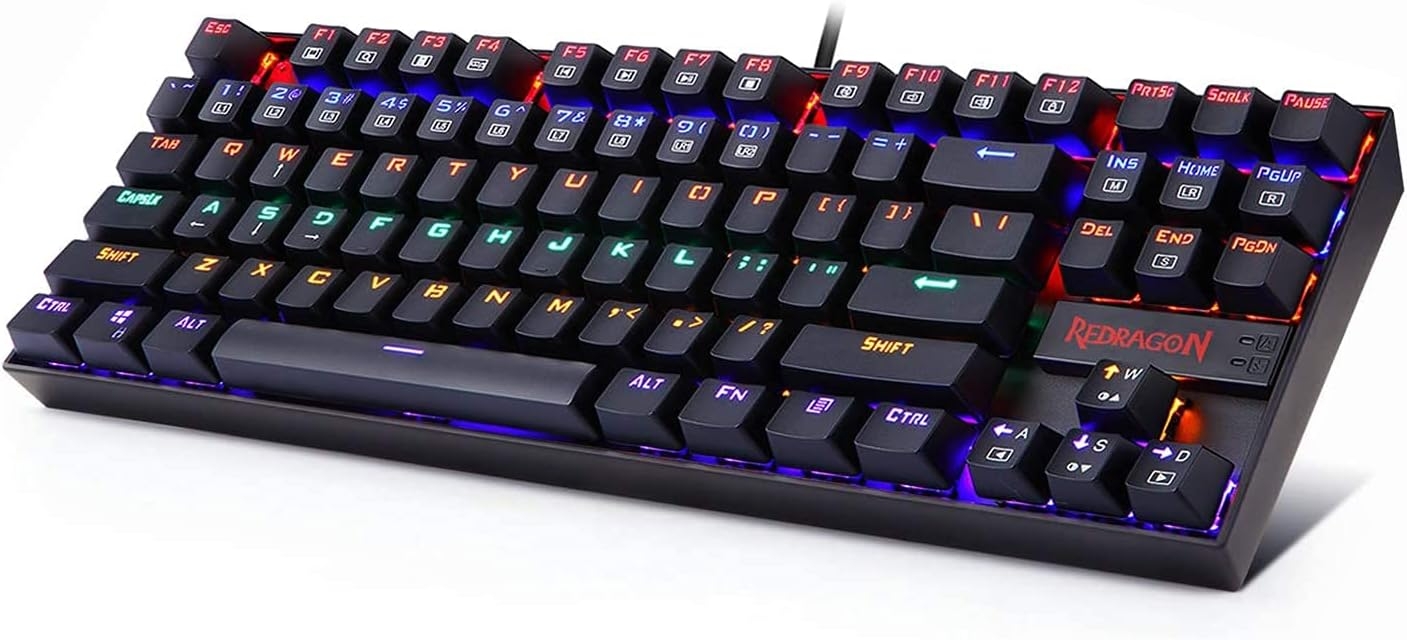 Redragon K552 RGB Kumara Mechanical Gaming Keyboard - Ενσύρματο RGB Gaming Μηχανικό Πληκτρολόγιο Tenkeyless με Outemu Blue Διακόπτες - US - Black