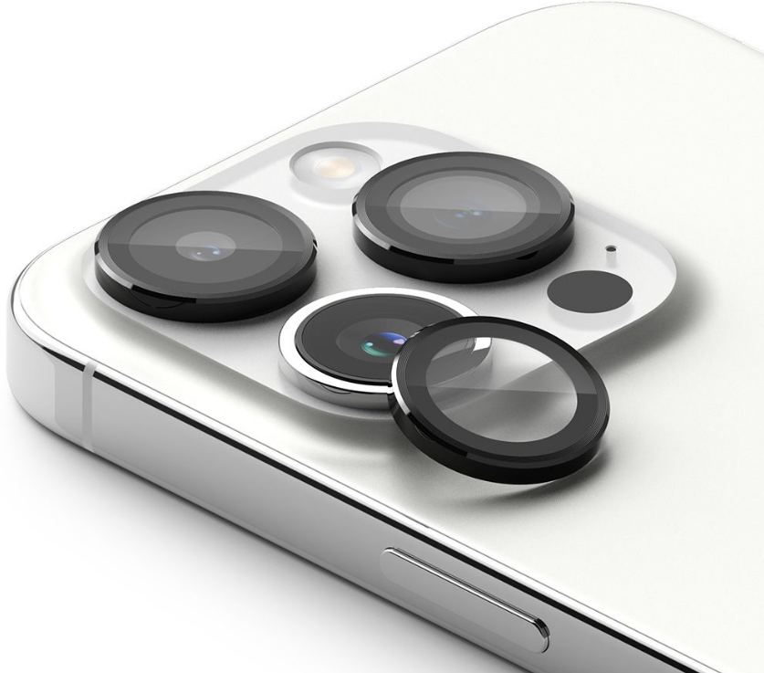 Ringke Camera Lens Frame Glass - Αντιχαρακτικό Γυαλί Προστασίας για Φακό Κάμερας - Apple iPhone 15 Pro - Black