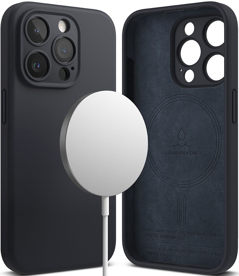 Ringke Silicone Magnetic - Ανθεκτική MagSafe Θήκη Σιλικόνης - Apple iPhone 15 Pro - Deep Blue