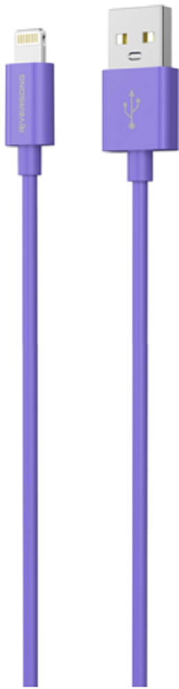 Riversong Lotus 08 - Καλώδιο Φόρτισης και Μεταφοράς Δεδομένων 3A USB σε Lightning - 120cm - Purple