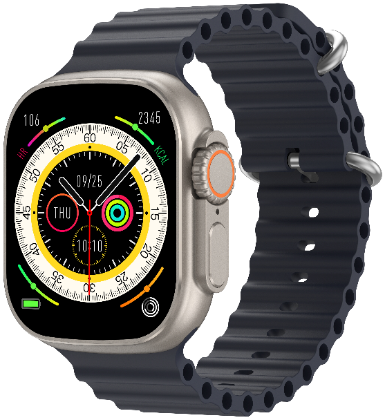 Riversong Smartwatch Motive 8 Ultra - Midnight Black / Orange Strap