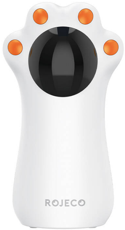 Rojeco Rechargeable Automatic Interactive Cat Laser Toy - Διαδραστικό Επαναφορτιζόμενο Παιχνίδι με Λέιζερ για Γάτα - White