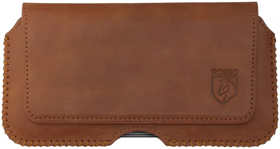 Rosso Deluxe Belt Case - Universal Δερμάτινη Θήκη Ζώνης για Smartphones / Κινητά - 16 x 8 cm - Brown