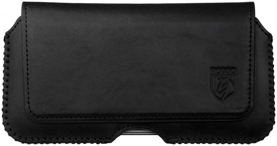 Rosso Deluxe Belt Case - Universal Δερμάτινη Θήκη Ζώνης για Smartphones / Κινητά - 16 x 8 cm - Black