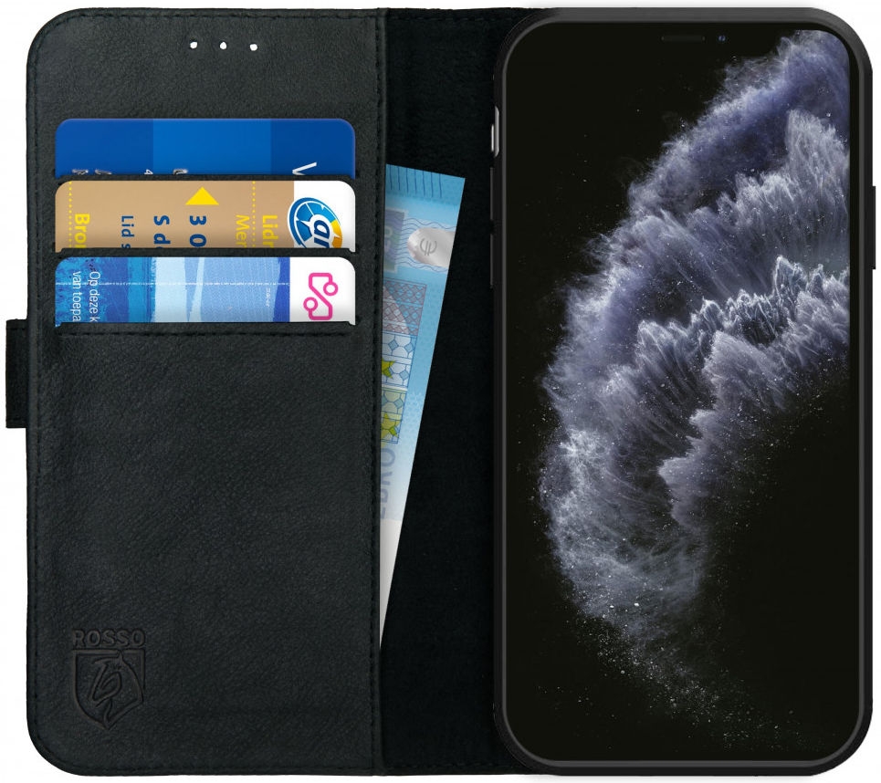 Rosso Deluxe Δερμάτινη Θήκη Πορτοφόλι Apple iPhone 11 Pro - Black