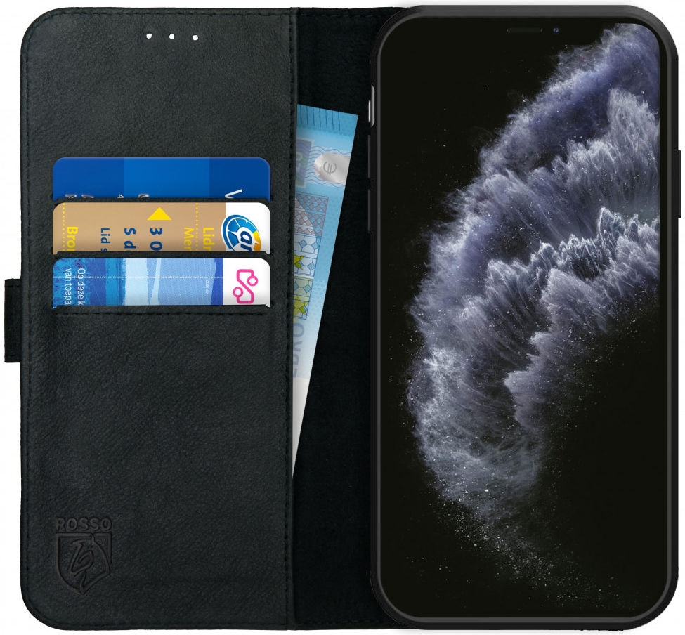 Rosso Deluxe Δερμάτινη Θήκη Πορτοφόλι Apple iPhone 11 Pro Max - Black