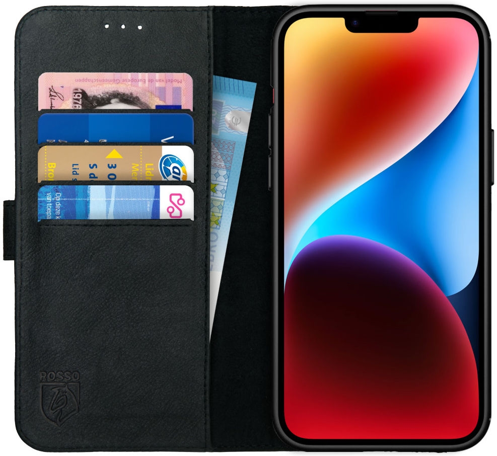 Rosso Deluxe Δερμάτινη Θήκη Πορτοφόλι Apple iPhone 14 Plus - Black