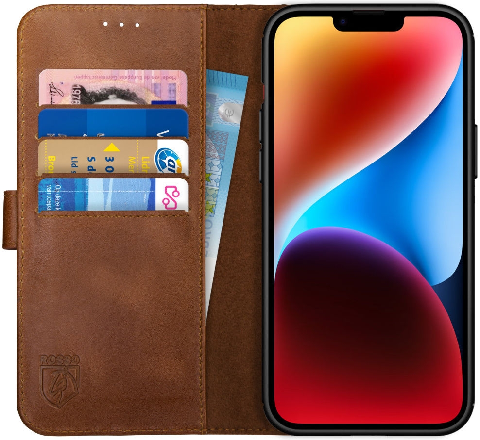 Rosso Deluxe Δερμάτινη Θήκη Πορτοφόλι Apple iPhone 14 Plus - Brown (8719246366710) (Θήκες)