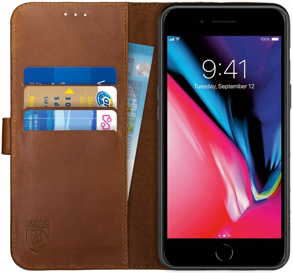Rosso Deluxe Δερμάτινη Θήκη Πορτοφόλι Apple iPhone 8 Plus / 7 Plus - Brown