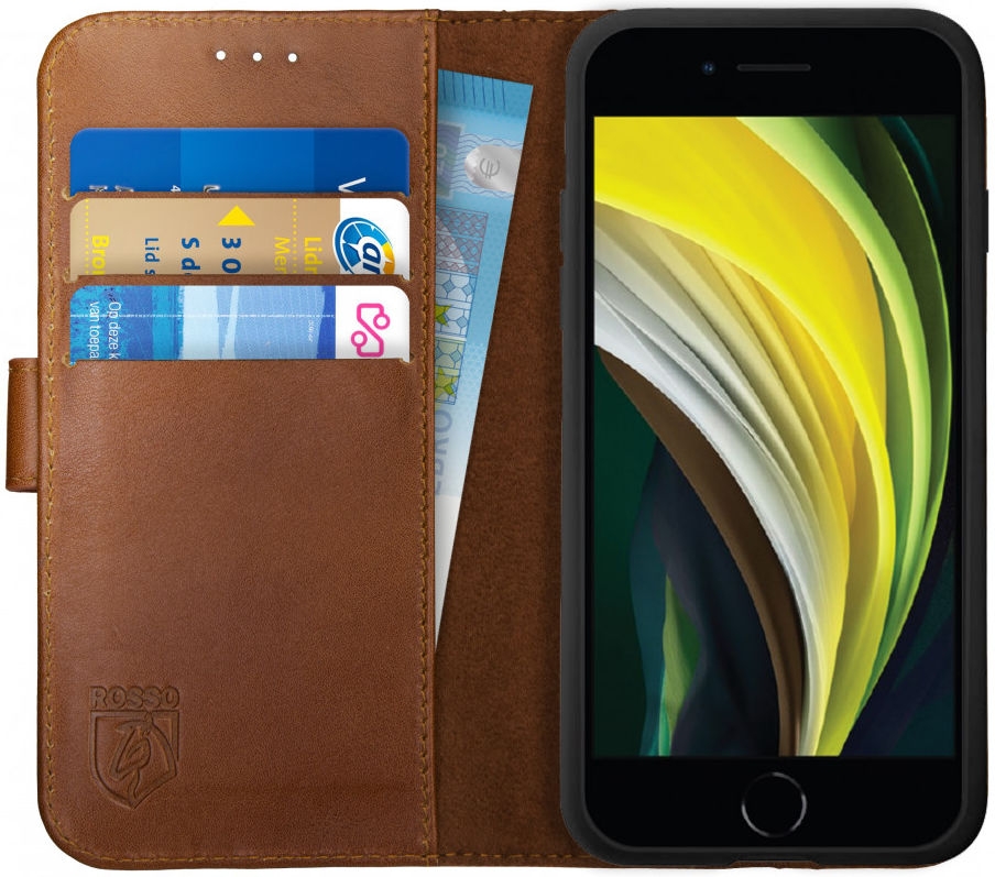 Rosso Deluxe Δερμάτινη Θήκη Πορτοφόλι Apple iPhone SE 2022 / 2020 - Brown